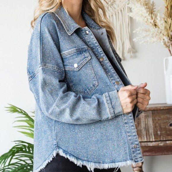Veveret All Over Sparkle Denim Jacket - Picture 4 of 5